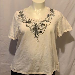 Short sleeves jeweled tee